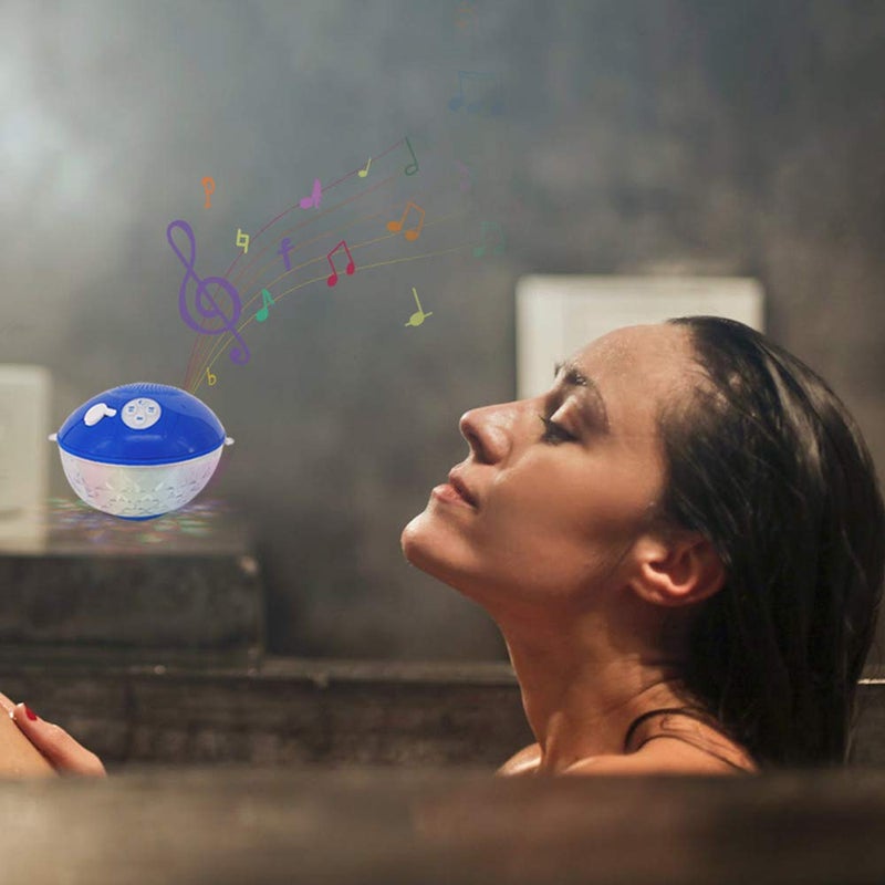 Blufree Bluetooth Pool Speaker with Colorful Light, Portable Floating Pool Speaker IP68 Waterproof,Built-in Mic, Floatable Crystal Clear Sound Wireless Bluetooth Hot Tub Speakers for Pools Spa Outdoor - Image 5